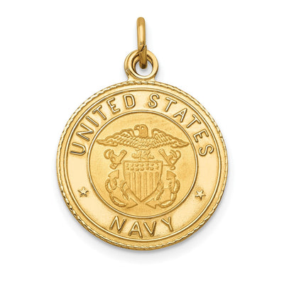 14K U.S. NAVY Insignia Disc Pendant