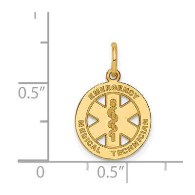 14K Small EMT Medical Charm