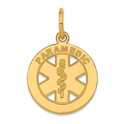 14K Small PARAMEDIC Medical Charm