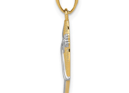 14k Yellow & Rhodium Pendants Style YC524 - Classique Jewelry Inc.