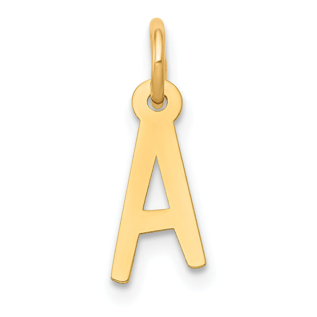 14k Small Slanted Block Letter Initial Charm
