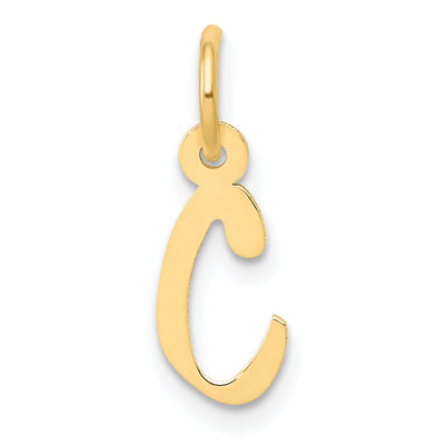 14K Small Slanted Block Letter Initial Charm