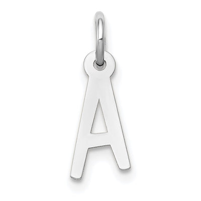 14K White Gold Small Slanted Block Letter Initial Charm