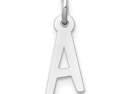 14k White Gold Small Slanted Block Letter Initial Charm