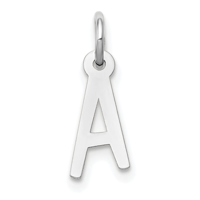 14k White Gold Small Slanted Block Letter Initial Charm