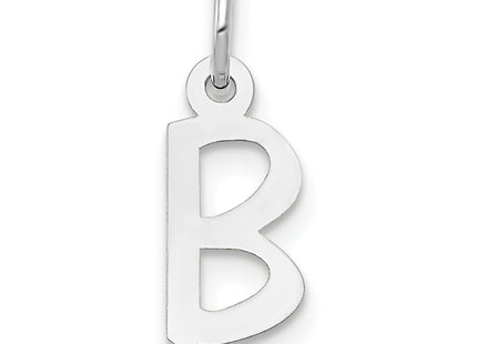 14k White Gold Small Slanted Block Letter Initial Charm