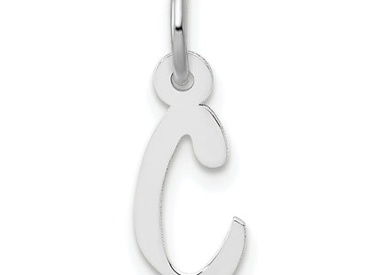14k White Gold Small Slanted Block Letter Initial Charm