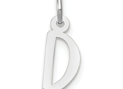 14k White Gold Small Slanted Block Letter Initial Charm