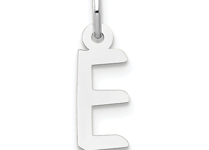 14k White Gold Small Slanted Block Letter Initial Charm