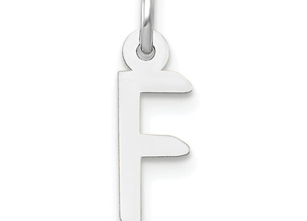 14k White Gold Small Slanted Block Letter Initial Charm