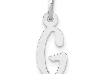 14k White Gold Small Slanted Block Letter Initial Charm