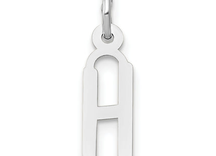 14k White Gold Small Slanted Block Letter Initial Charm