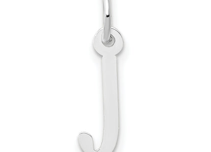 14k White Gold Small Slanted Block Letter Initial Charm