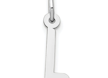 14k White Gold Small Slanted Block Letter Initial Charm