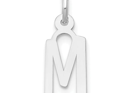 14k White Gold Small Slanted Block Letter Initial Charm