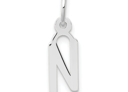 14k White Gold Small Slanted Block Letter Initial Charm