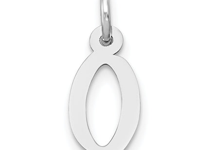 14k White Gold Small Slanted Block Letter Initial Charm