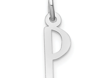 14k White Gold Small Slanted Block Letter Initial Charm