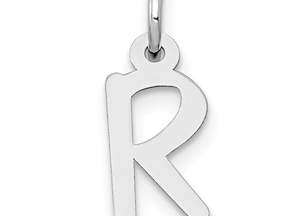 14k White Gold Small Slanted Block Letter Initial Charm