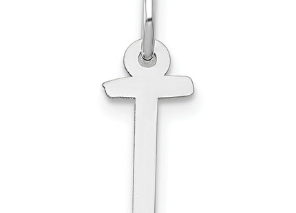 14k White Gold Small Slanted Block Letter Initial Charm
