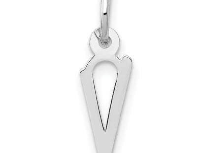 14k White Gold Small Slanted Block Letter Initial Charm