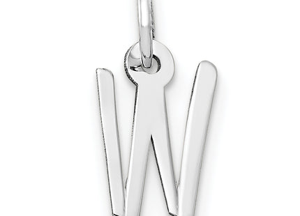 14k White Gold Small Slanted Block Letter Initial Charm