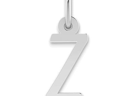 14k White Gold Small Slanted Block Letter Initial Charm