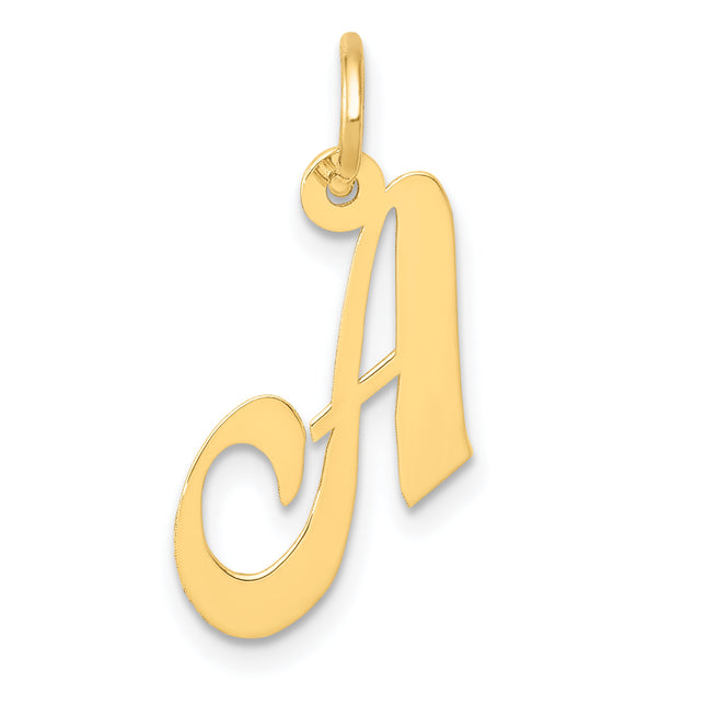 14K Small Fancy Script Letter Initial Charm