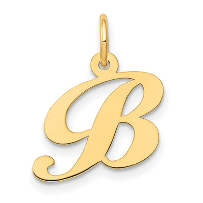 14K Small Fancy Script Letter Initial Charm