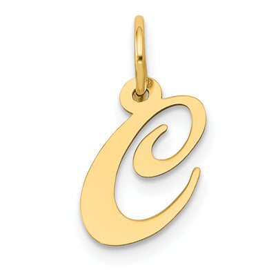 14K Small Fancy Script Letter Initial Charm