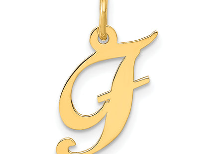 14K Small Fancy Script Letter Initial Charm