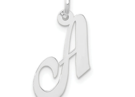 14k White Gold Small Fancy Script Letter Initial Charm