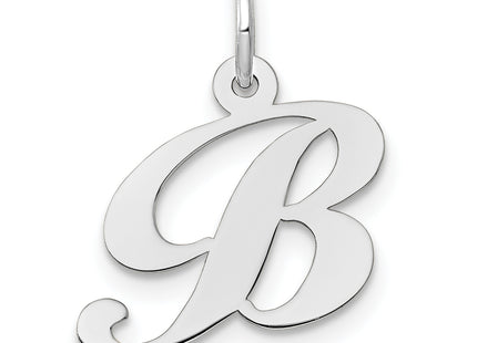 14k White Gold Small Fancy Script Letter Initial Charm