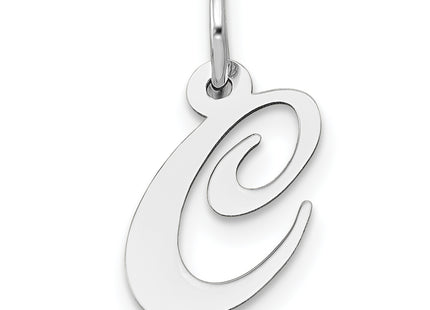 14k White Gold Small Fancy Script Letter Initial Charm
