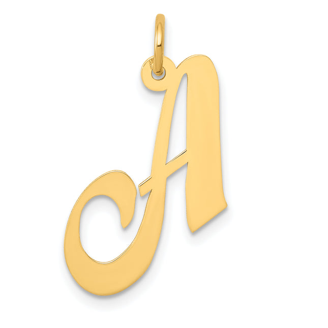 14K Medium Fancy Script Letter Initial Charm