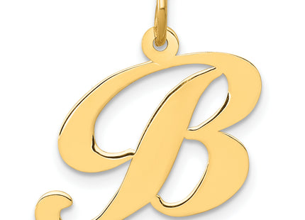 14K Medium Fancy Script Letter Initial Charm