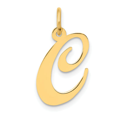 14K Medium Fancy Script Letter Initial Charm