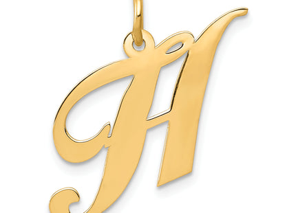 14K Medium Fancy Script Letter Initial Charm
