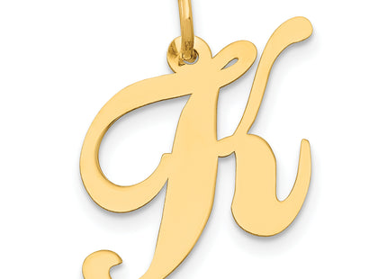 14K Medium Fancy Script Letter Initial Charm