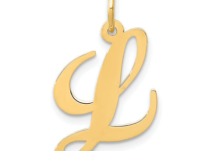 14K Medium Fancy Script Letter Initial Charm