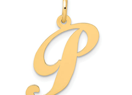 14K Medium Fancy Script Letter Initial Charm