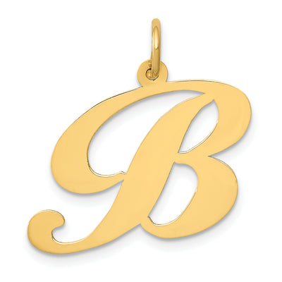 14K Large Fancy Script Letter Initial Charm
