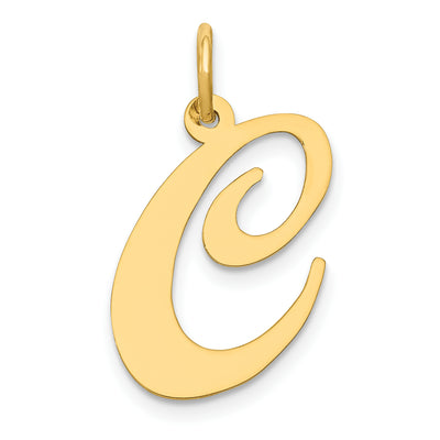 14K Large Fancy Script Letter Initial Charm