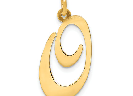 14k Large Fancy Script Letter Initial Charm