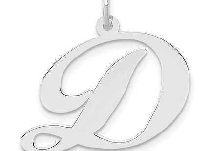 14k White Gold Large Fancy Script Letter Initial Charm