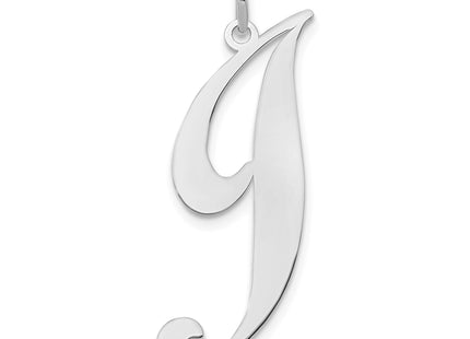14k White Gold Large Fancy Script Letter Initial Charm