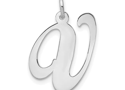 14k White Gold Large Fancy Script Letter Initial Charm