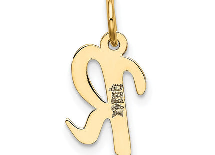 14k Small Script Letter R Initial Charm (Style YC658R)