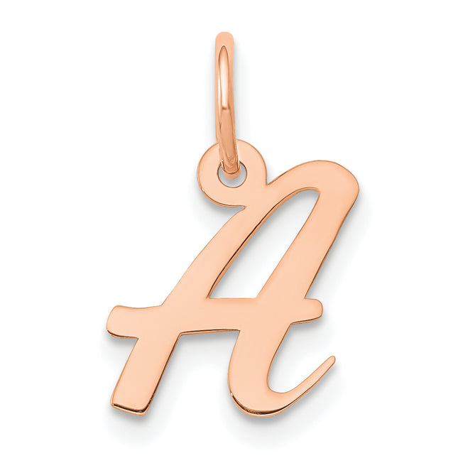 14k Rose Gold Small Script Letter Initial Charm