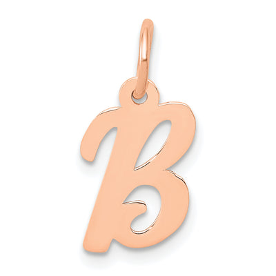 14K Rose Gold Small Script Letter Initial Charm